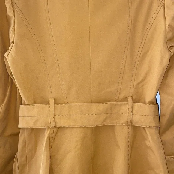 Blanc Noir Multi Zippered Pockets Belted Trench Coat Womens Cotton Blends SZ S - Picture 11 of 14